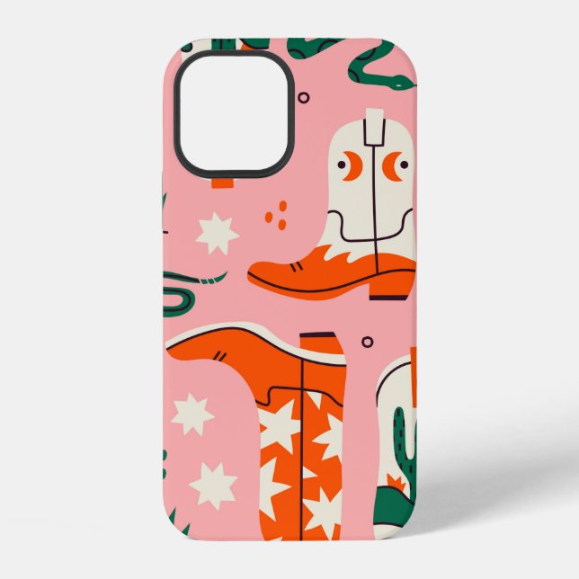 Funda Para iPhone Patrón de botas de vaquero variado (Reverso )
