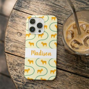 Funda Para iPhone 16 Pro Patrón de Bulldog Francés Nombre Personalizado Ama