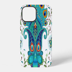 Funda Para iPhone 12 Patrón de cachemira oriental, pluma de pavo real.