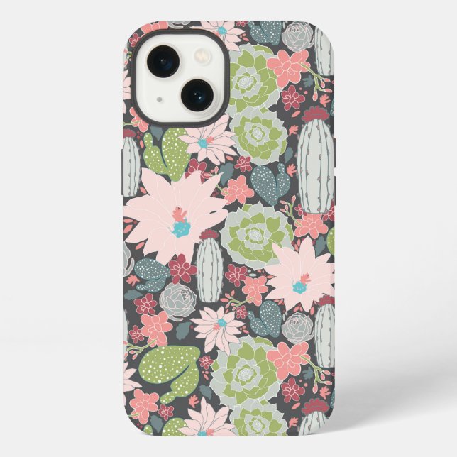 Funda Para iPhone Patrón de Cactus Bonito (Reverso )
