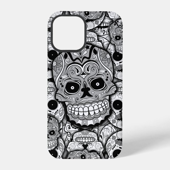Funda Para iPhone Patrón de Calaveras de Azúcar (Reverso )