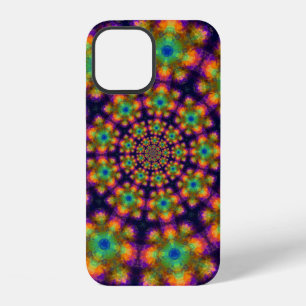 Funda Para iPhone 12 Patrón de caleidoscopio verde morado giratorio