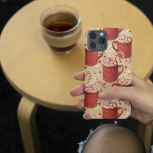Funda Para iPhone 16 Pro Max Patrón de cálido abrigo para chocolate caliente