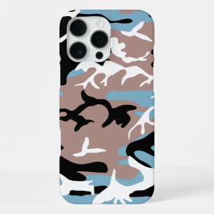 Funda Para iPhone 16 Pro Max Patrón de camo - Negro rojo y azul gris