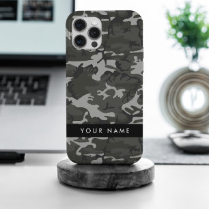 Patrón de camuflaje gris, tu nombre, personaliza