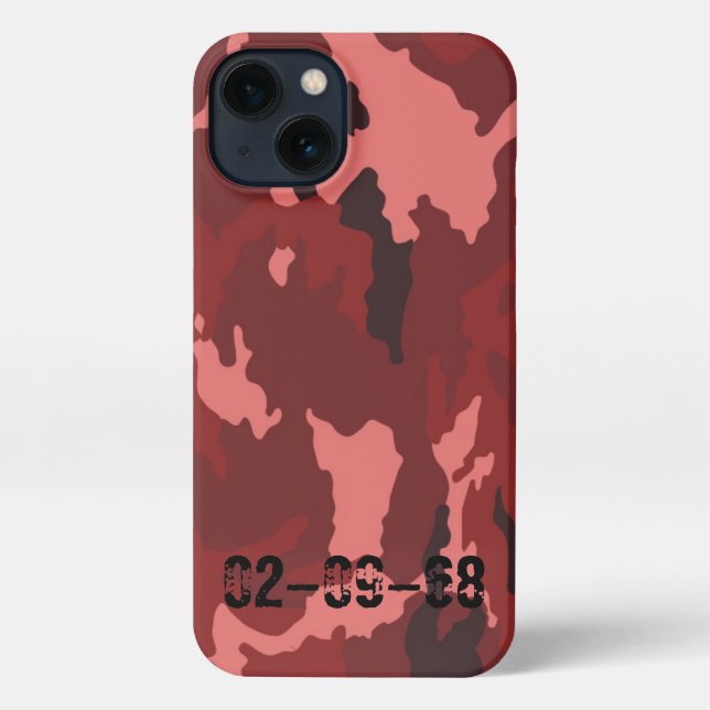 Funda Para iPhone Patrón de camuflaje rojo (Reverso )