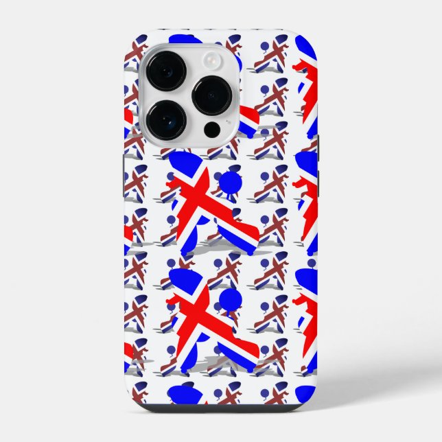 Funda Para iPhone patrón de caniche al estilo británico (Reverso )