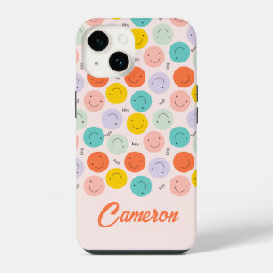 Funda Para iPhone 14 Patrón de cara feliz sonriente colorido