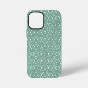 Funda Para iPhone 12 Mini Patrón de celosía aterciopelado en verde menta