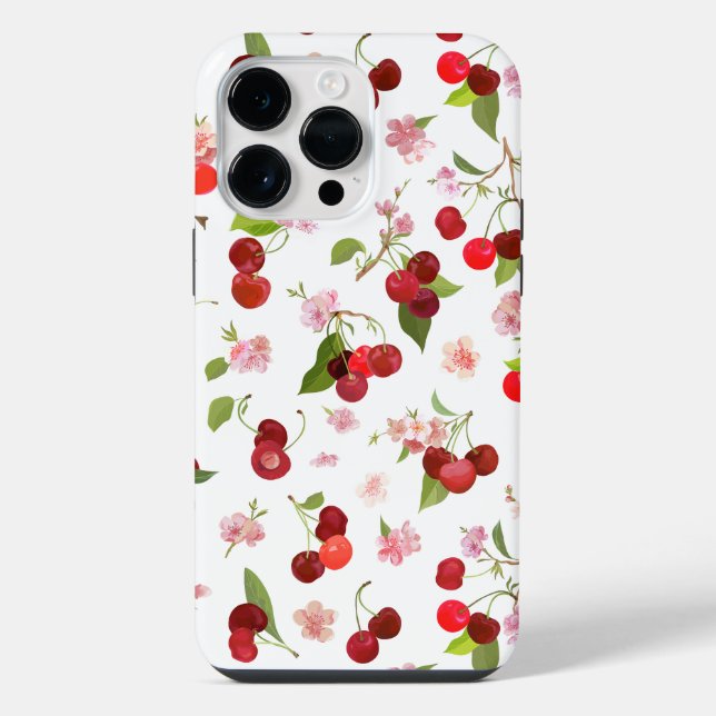 Funda Para iPhone Patrón de Cereza 1 (Reverso )