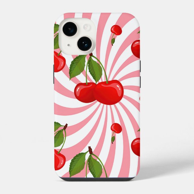 Funda Para iPhone Patrón de cerezas (Reverso )