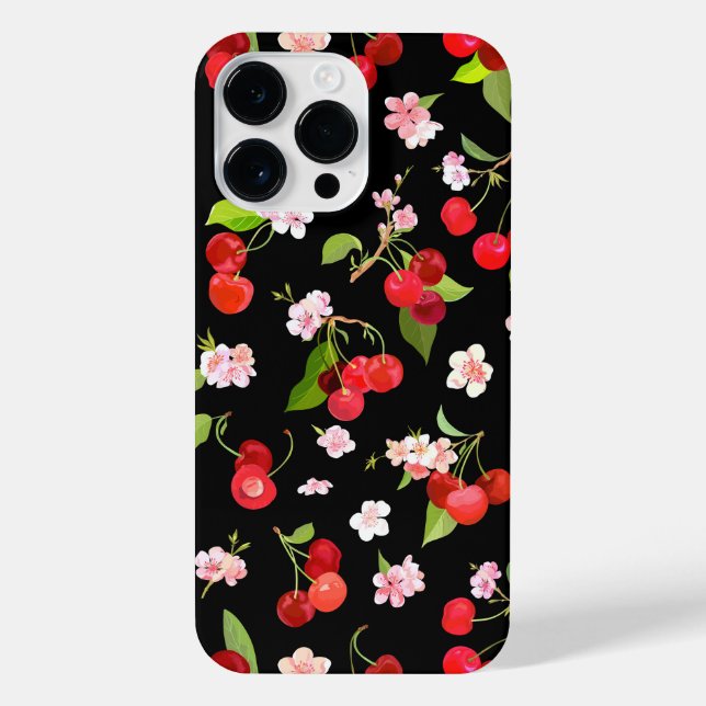 Funda Para iPhone Patrón de cerezas 2 (Reverso)