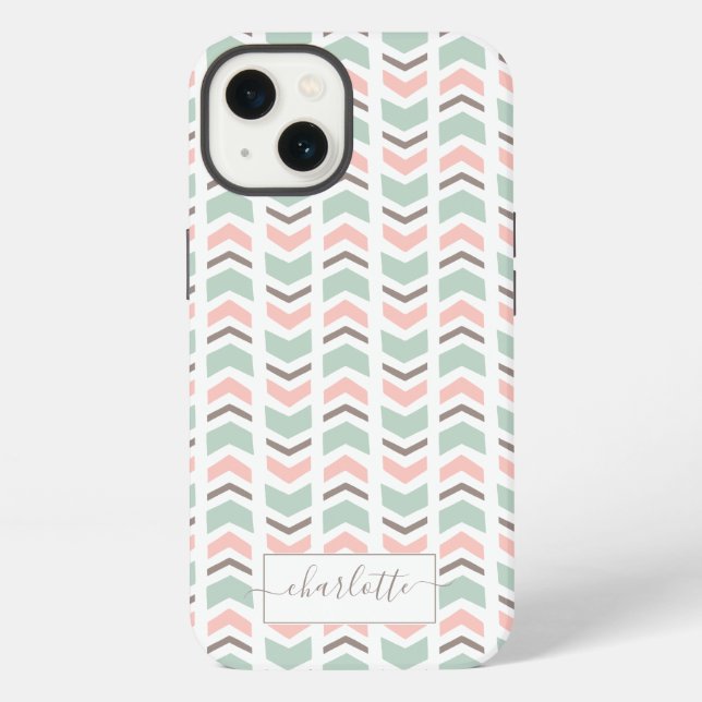Funda Para iPhone Patrón de chevron de Boho (Reverso )