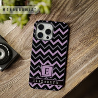 Patrón de Chevron negro gris morado del personaliz
