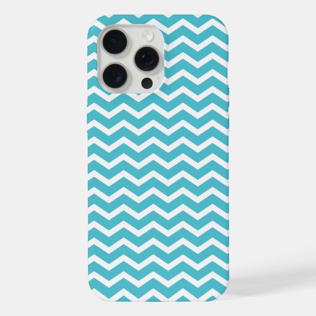 Funda Para iPhone Patrón de Chevrones Turquesa (Reverso )