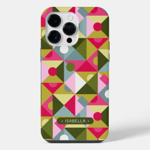 Funda Para iPhone 14 Pro Max Patrón de chica moderno y colorido con nombre pers