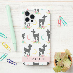 Funda Para iPhone 12 Pro Patrón de ciervos, venado bebé, boho, flores, tu n