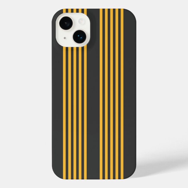 Funda Para iPhone Patrón de cinco bandas de amarillo y carbón vegeta (Reverso )