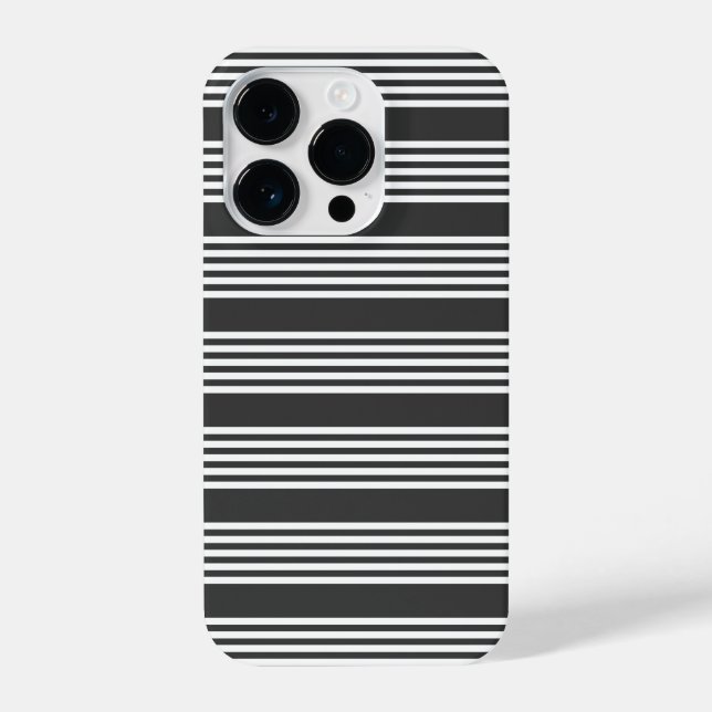 Funda Para iPhone Patrón de cinco rayas blanco y carbonífero (Reverso )
