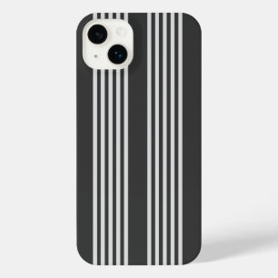 Funda Para iPhone 14 Plus Patrón de cinco rayas de gris claro y carbón veget