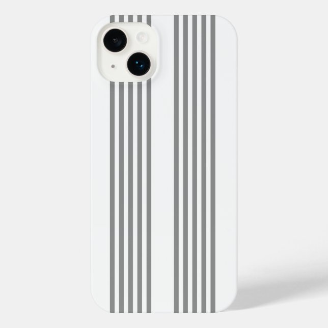 Funda Para iPhone Patrón de cinco rayas gris y blanco (Reverso )