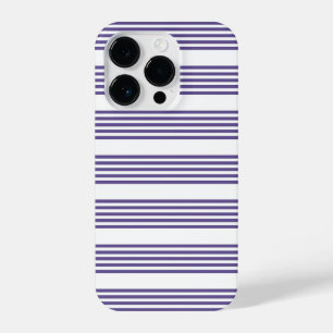 Funda Para iPhone 14 Pro Patrón de cinco rayas ultravioleta y blanca
