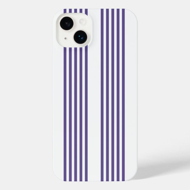Funda Para iPhone Patrón de cinco rayas ultravioleta y blanca (Reverso )