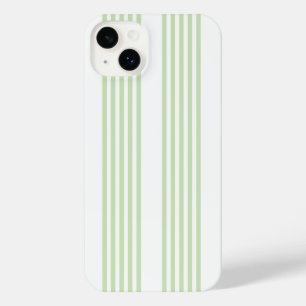 Funda Para iPhone 14 Plus Patrón de cinco rayas verde claro y blanco