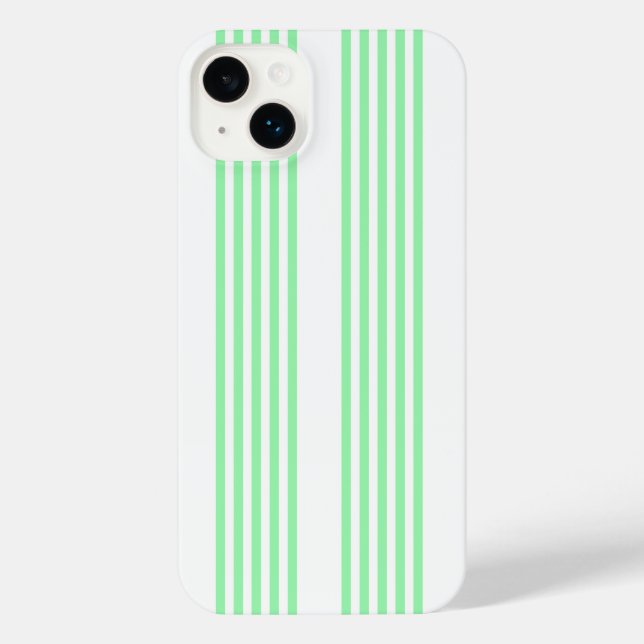Funda Para iPhone Patrón de cinco rayas verdes y blancas (Reverso )