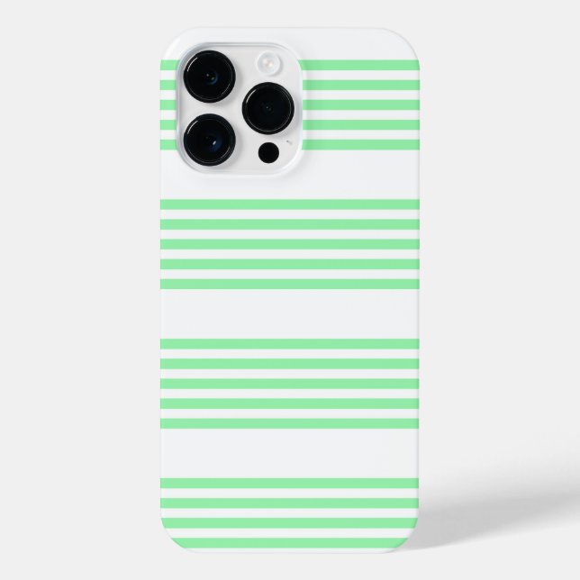 Funda Para iPhone Patrón de cinco rayas verdes y blancas (Reverso)