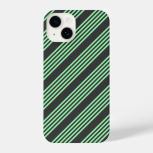 Funda Para iPhone 14 Patrón de cinco rayas verdes y carboníferas