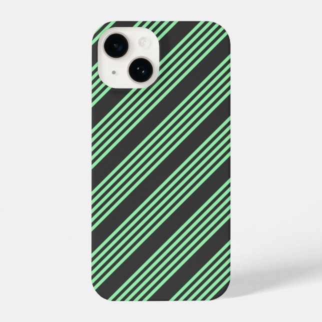Funda Para iPhone Patrón de cinco rayas verdes y carboníferas (Reverso )
