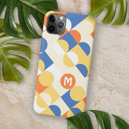 Funda Para iPhone 13 Pro Max Patrón de circulos de medio siglo amarillo azul ci