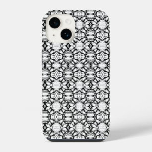 Funda Para iPhone 14 Patrón de círculos en blanco y negro