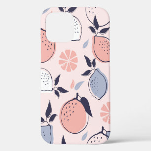 Funda Para iPhone 12 Patrón de cítricos abstracto de limón y Naranjas e