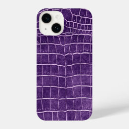 Funda Para iPhone 14 Patrón de cocodrilo de imitación púrpura