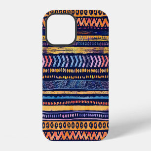 Funda Para iPhone 12 Patrón de color de agua tribal étnico oscuro