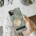 Funda Para iPhone 11Pro Max Patrón de color de agua tropical dorado y hojas ve<br><div class="desc">Patrón de color de agua tropical dorado y hojas verdes</div>
