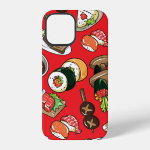Funda Para iPhone 12 patrón de comida japonesa sin costuras