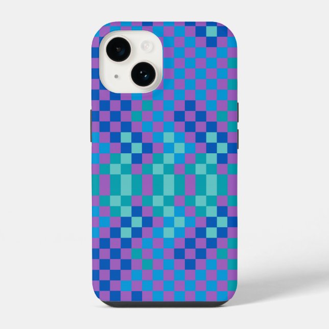 Funda Para iPhone Patrón de comprobación de serpientes retro (Reverso )
