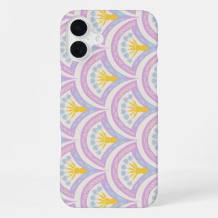 Funda Para iPhone 16 Plus patrón de concha de colores pastel