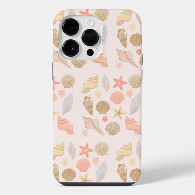Funda Para iPhone Patrón de Conchas de Mar Rosadas (Reverso )