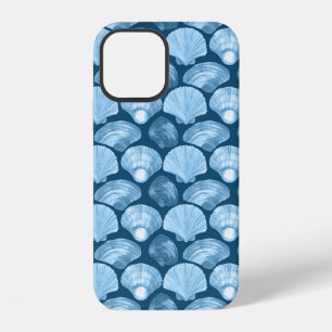 Funda Para iPhone 12 Patrón de conchas de playa azul