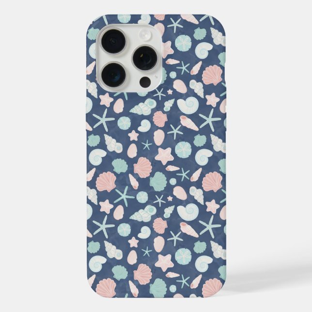Funda Para iPhone patrón de conchas marinas (Reverso )