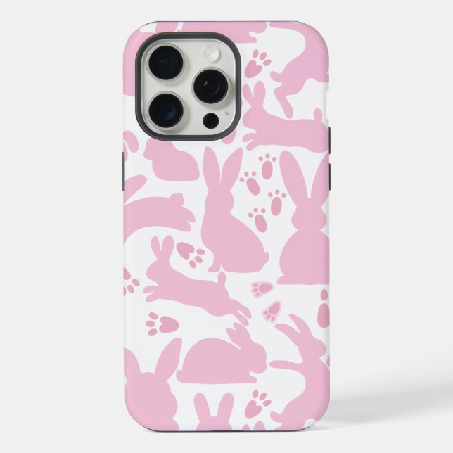 Funda Para iPhone Patrón de conejos rosados (Reverso )