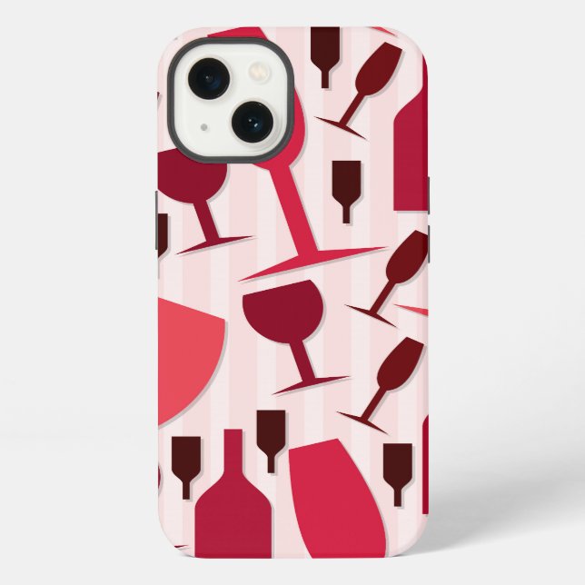 Funda Para iPhone Patrón de copa de vino (Reverso )