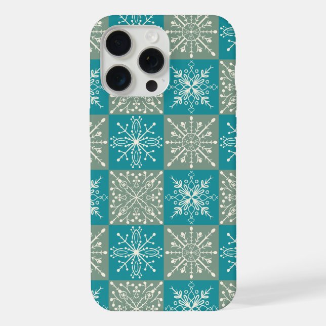 Funda Para iPhone Patrón de copo de nieve de invierno dibujado a man (Reverso )