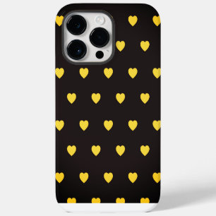 Funda Para iPhone 14 Pro Max Patrón de corazón amarillo