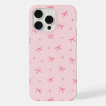 Patrón de corazón con lazo rosa