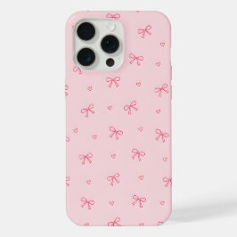 Patrón de corazón con lazo rosa
